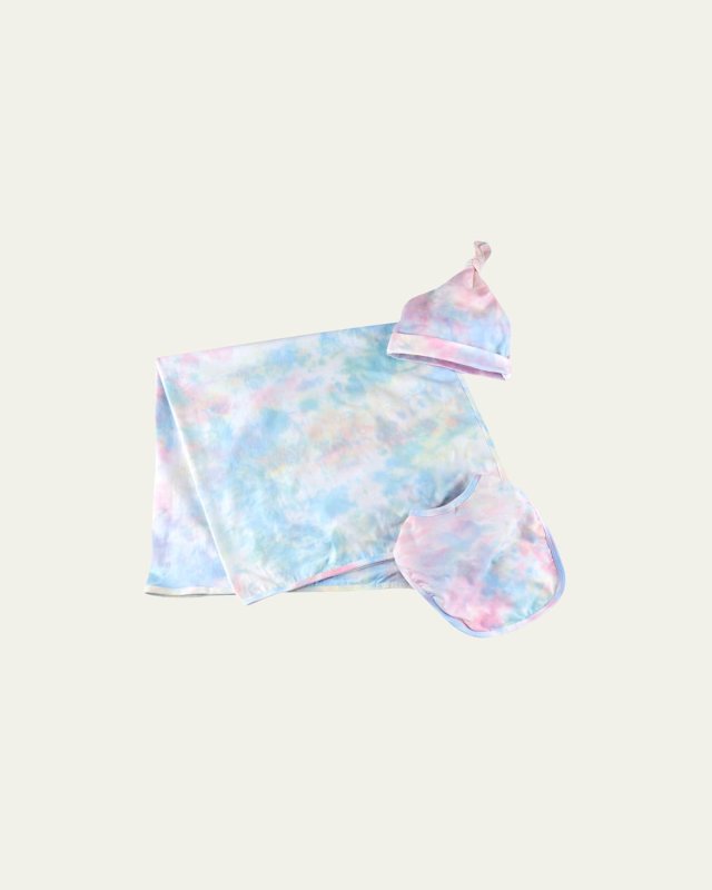 Girl's Pastel Tie-Dye 3-Piece Swaddle Bundle